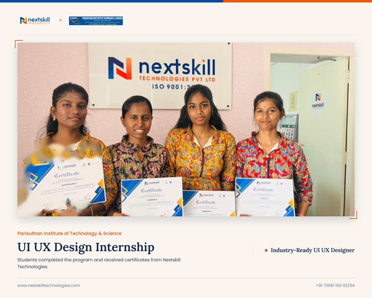 UI UX Design Internship — Parisuthan Institute of Technology & Science