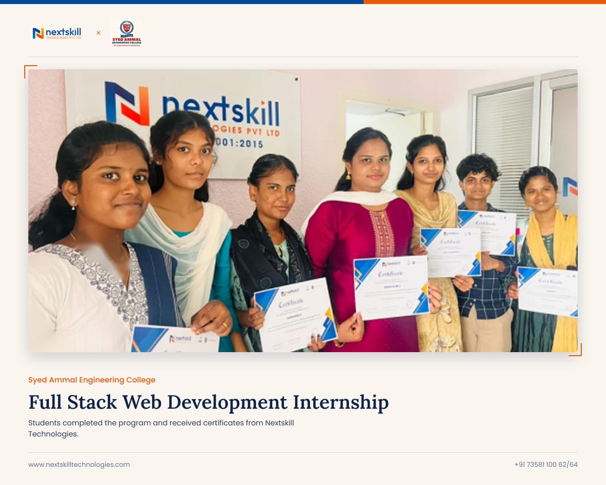 Full Stack Web Development Internship — Syed Ammal Engineering College