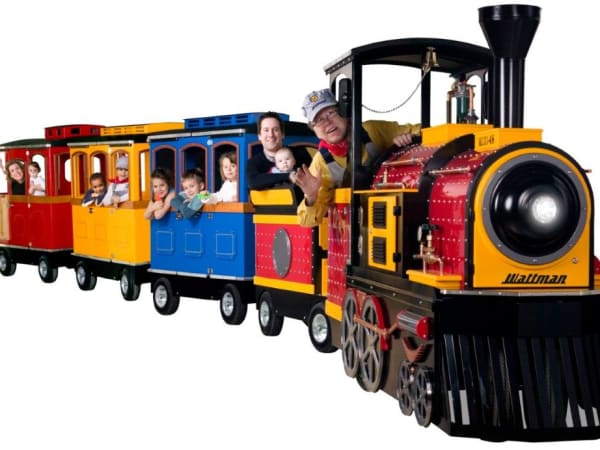The 24-passenger Diamond Express trackless train