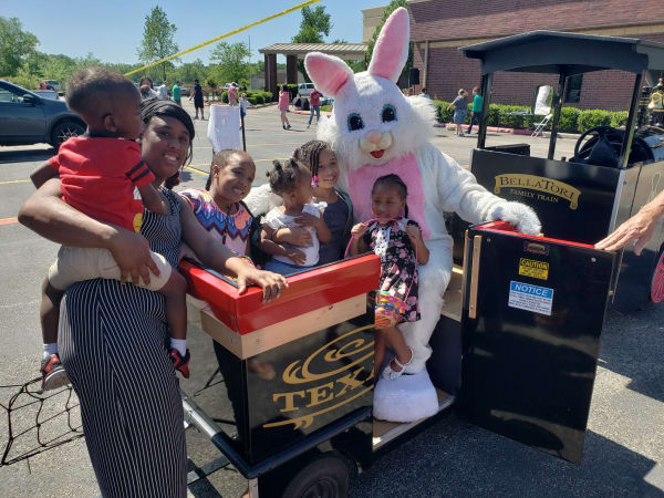 The Texas Flyer with the Easter Bunny aboard