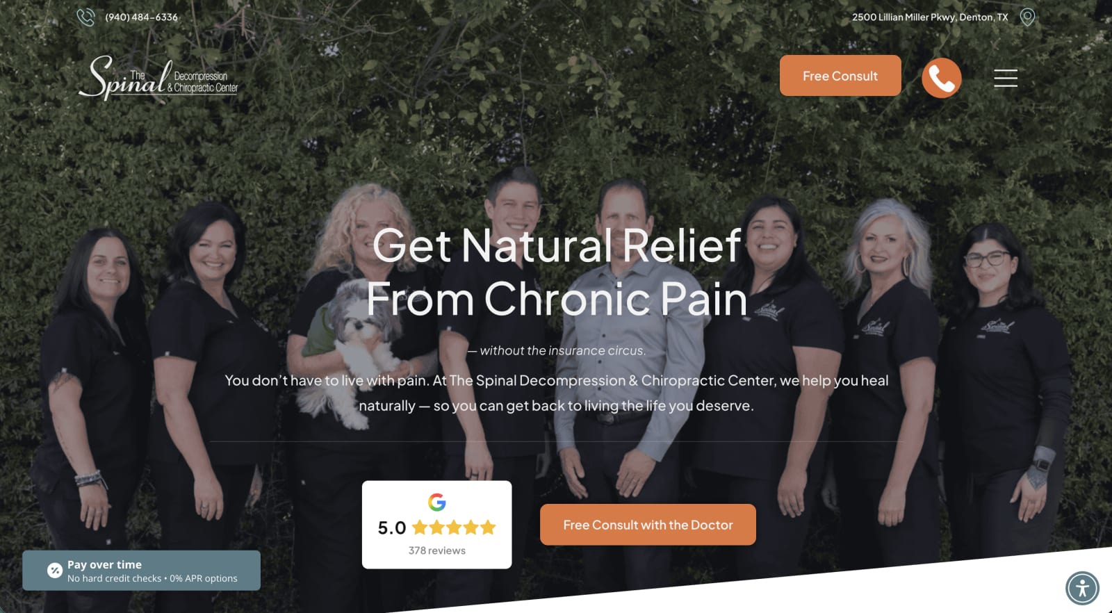Spinal Decompression & Chiropractic Center website after the redesign