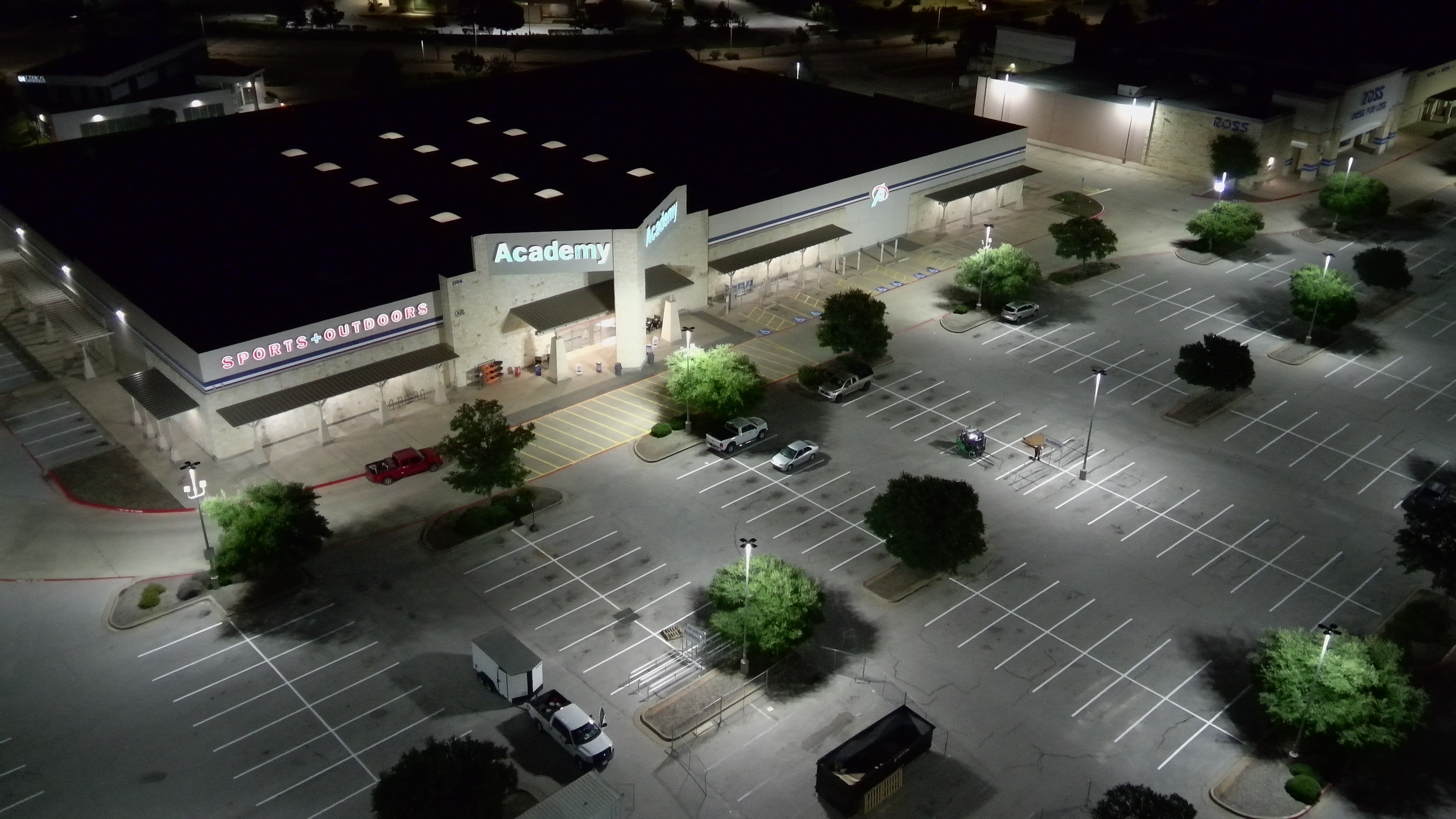 Aerial view of a completed Orion commercial site in Cedar Park, Texas
