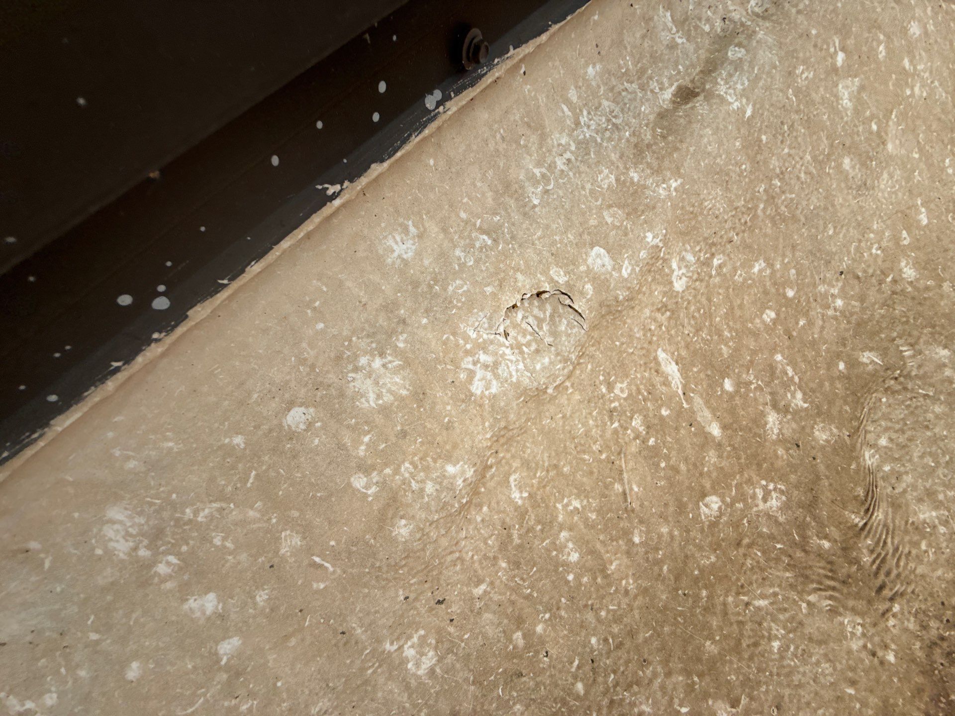 Close-up roof damage found during professional inspection