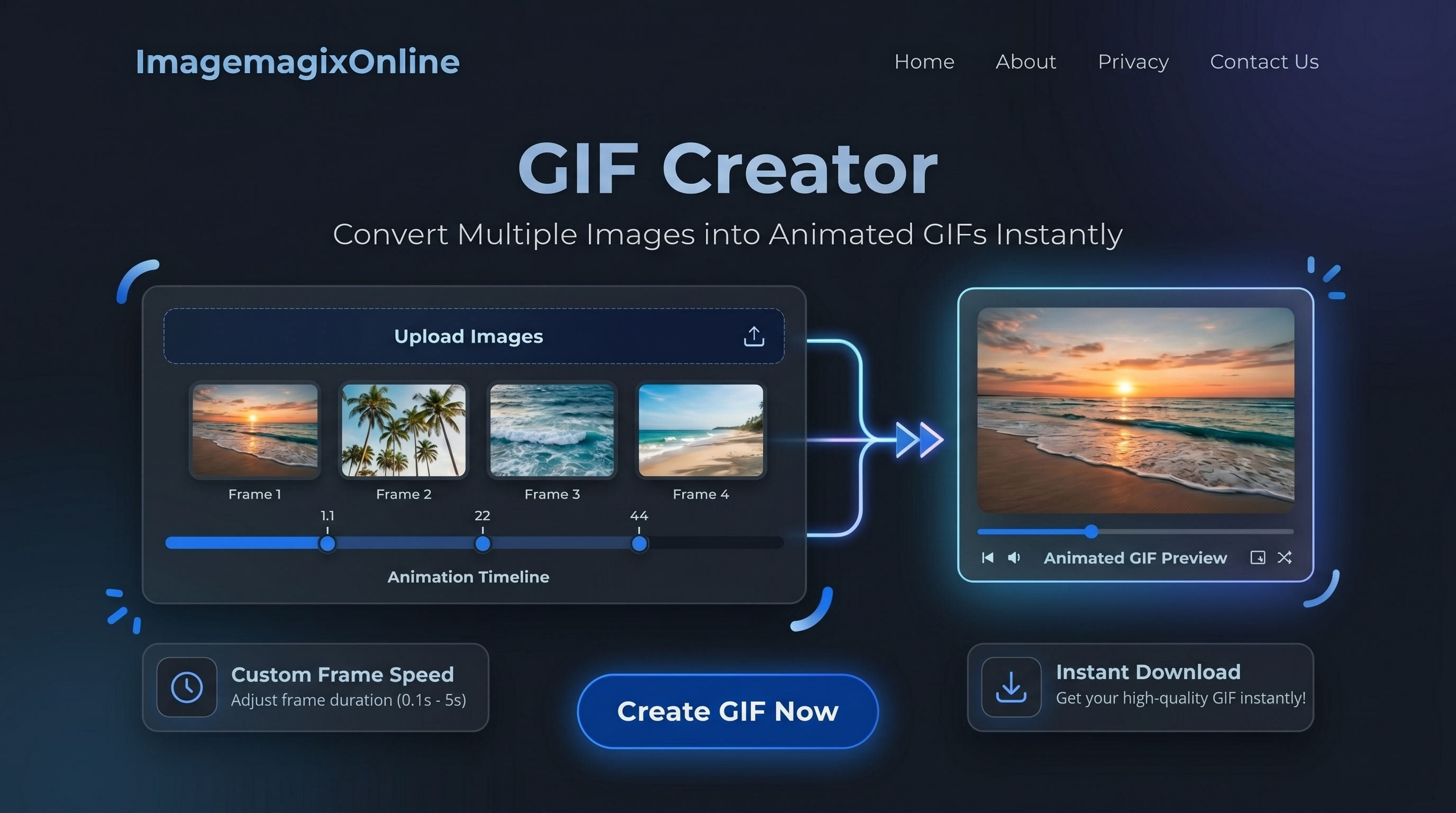 GIF Creator Interface Dark Mode