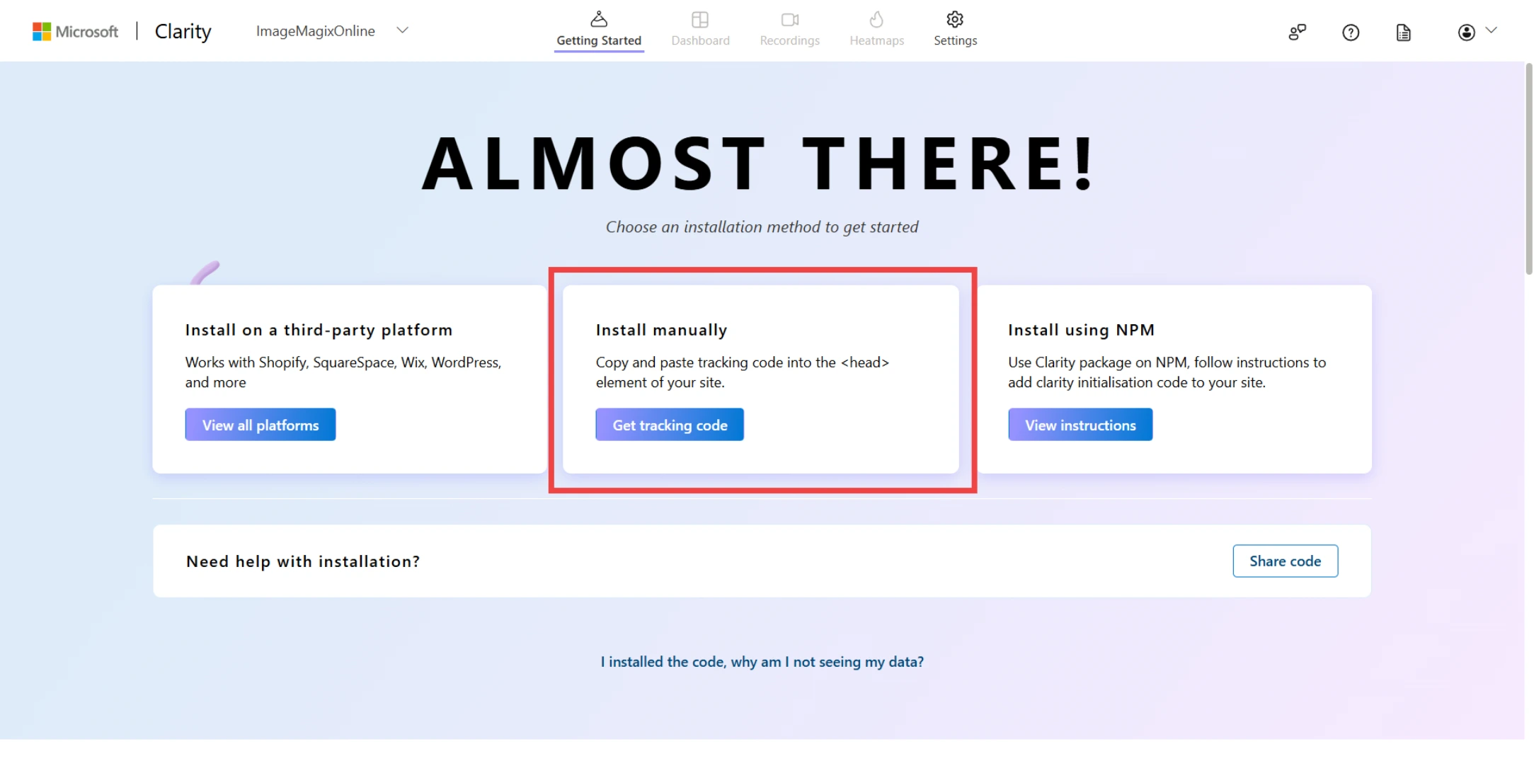 Add Microsoft Clarity to Next JS Second Step