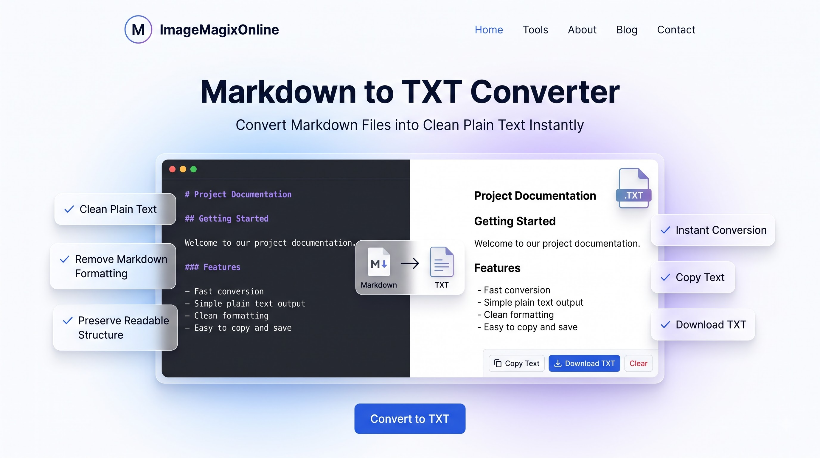 Markdown to TXT Document Studio Preview Light