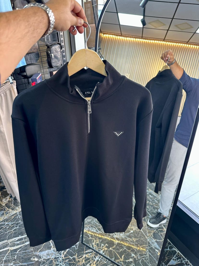 PRD YARIM FERMUAR SWEATSHIRT SİYAH - UNISEX ÜRÜN