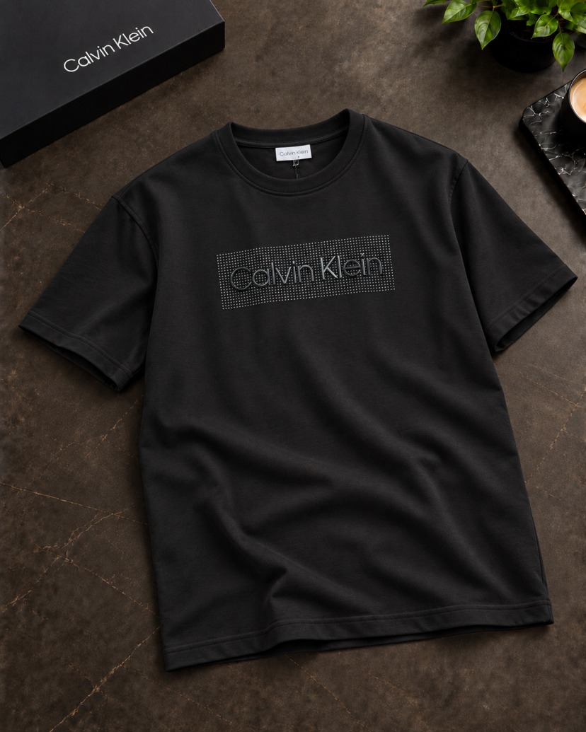 CK T-SHIRT - SİYAH KABARTMA DETAY T-SHIRT SİYAH