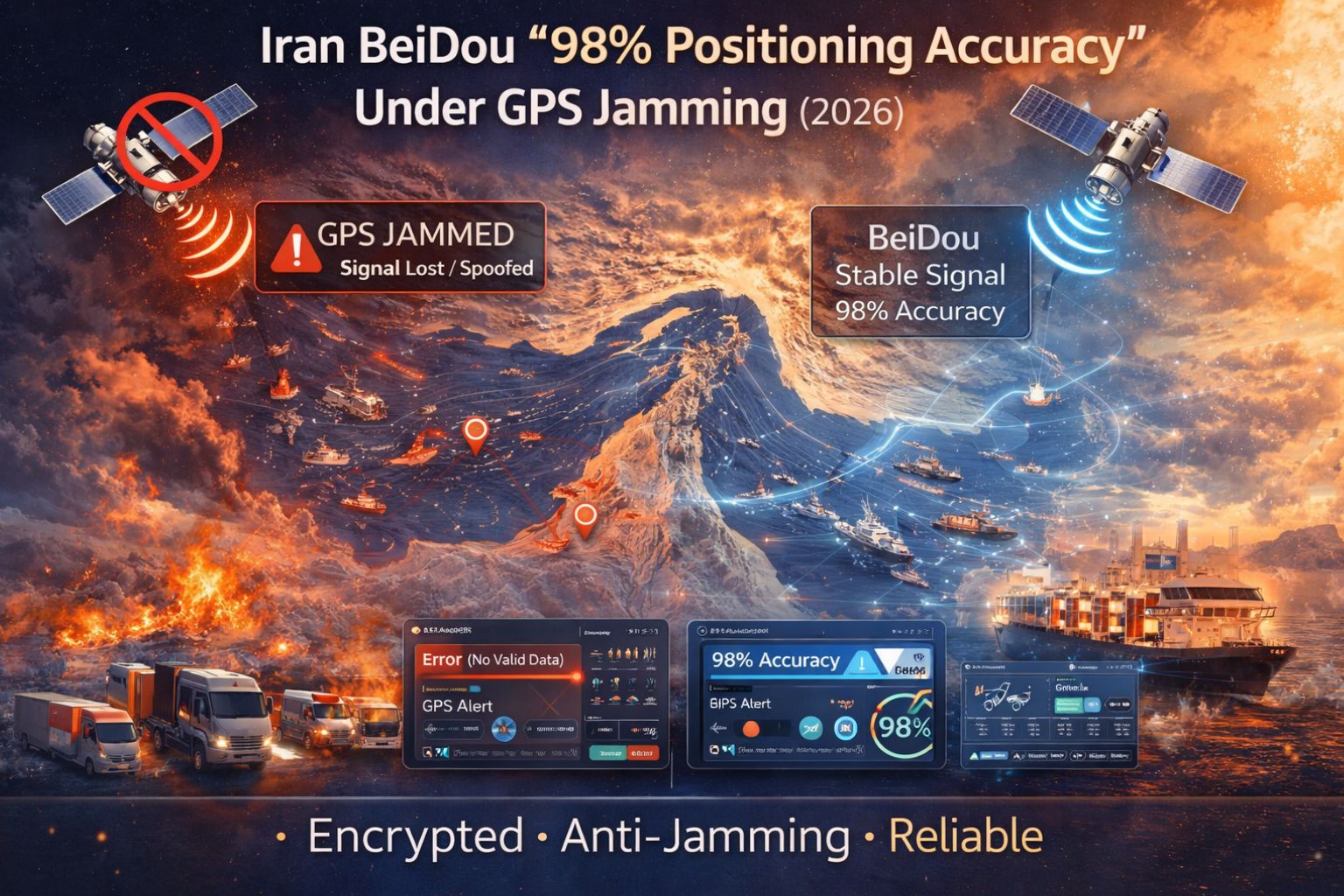 Iran BeiDou 98 percent positioning accuracy under GPS jamming war 2026