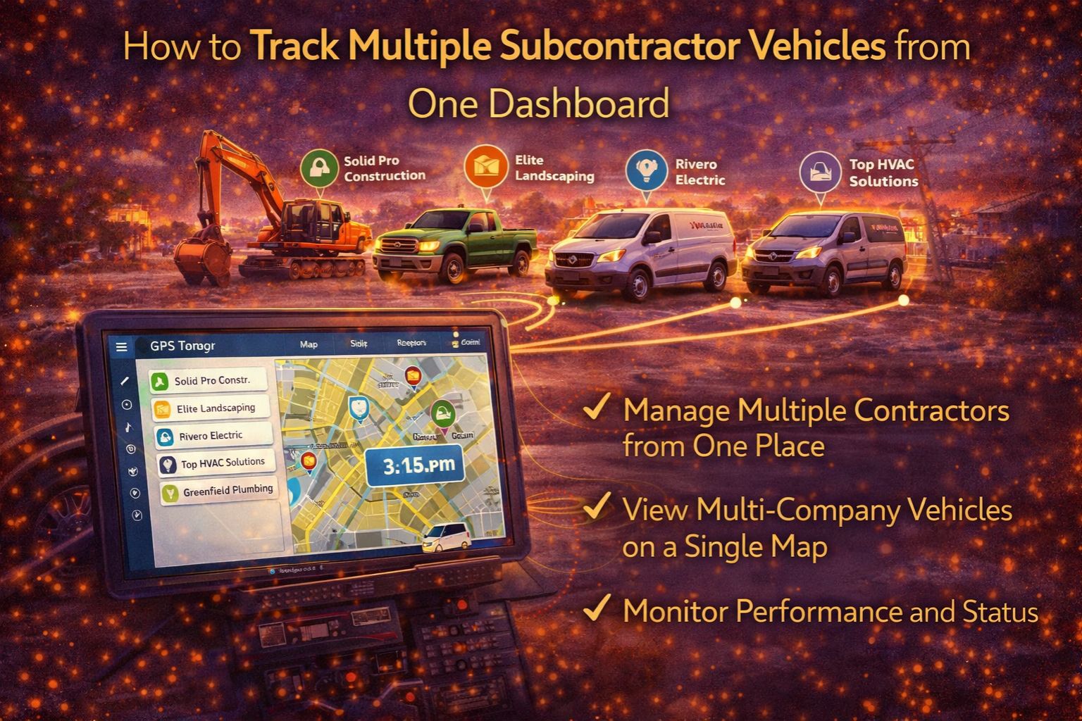 how to track multiple subcontractor vehicles from one dashboard
