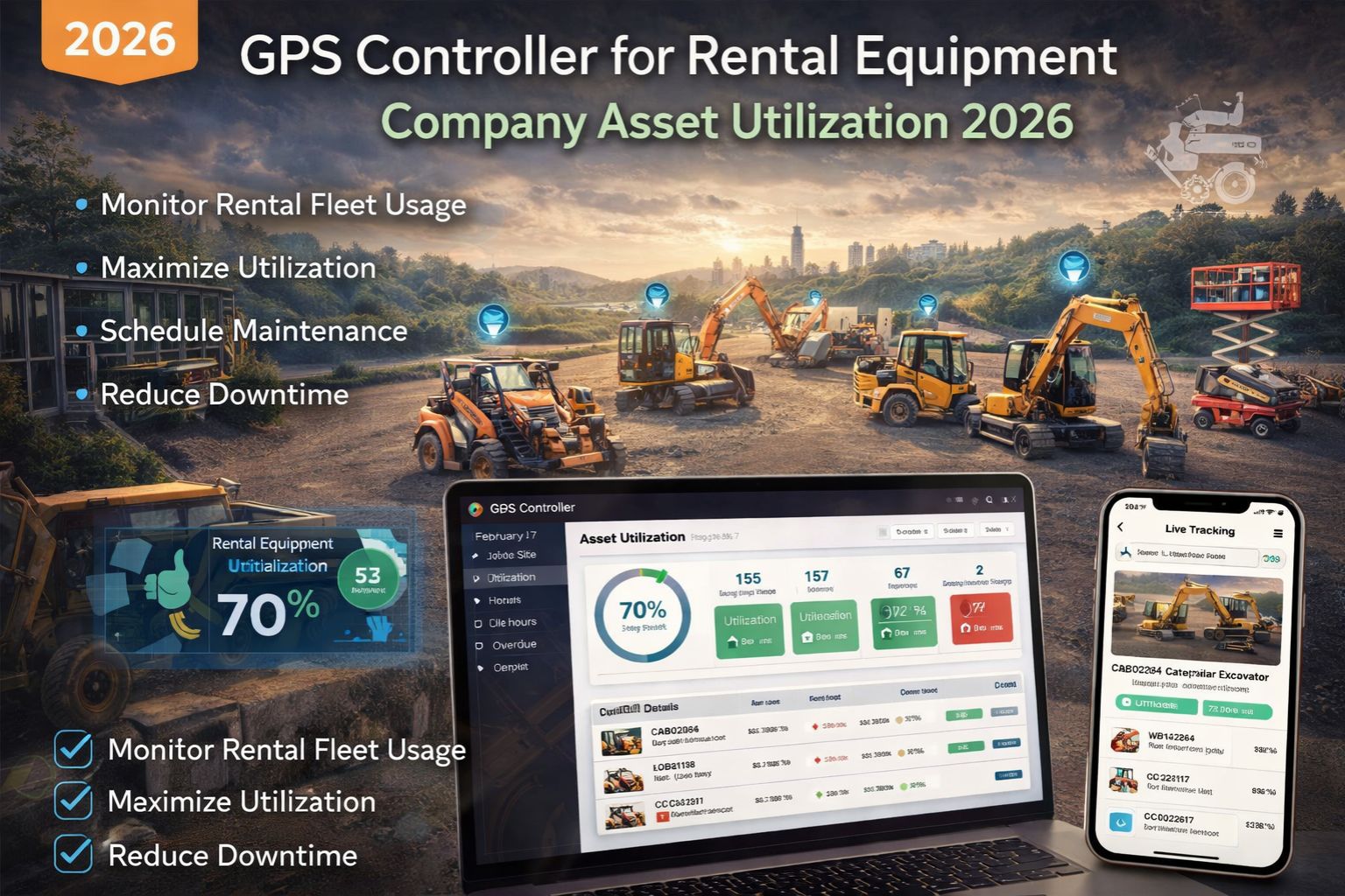 GPS Controller for rental equipment company asset utilisation 2026