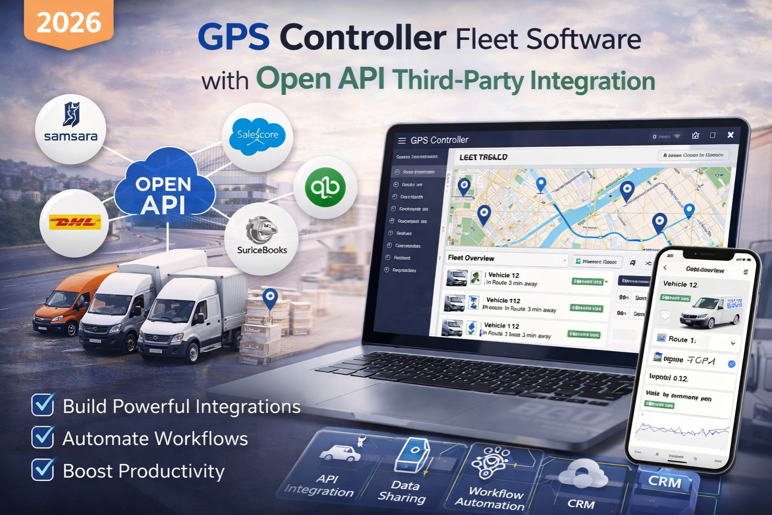 GPS Controller fleet software with open API third party integration 2026