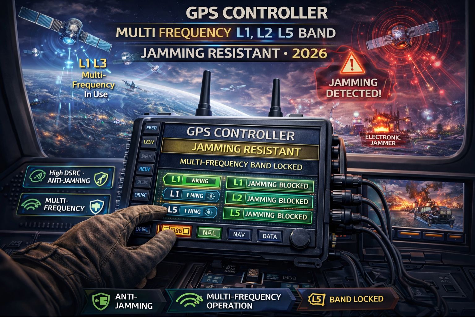 GPS Controller multi frequency L1 L2 L5 band jamming resistant 2026