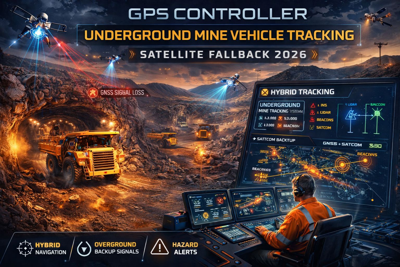 GPS Controller for underground mine vehicle tracking with satellite fallback 2026