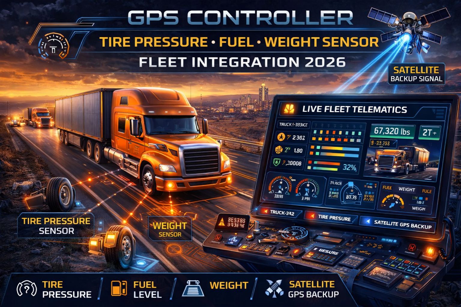 GPS Controller tire pressure fuel weight sensor fleet integration 2026