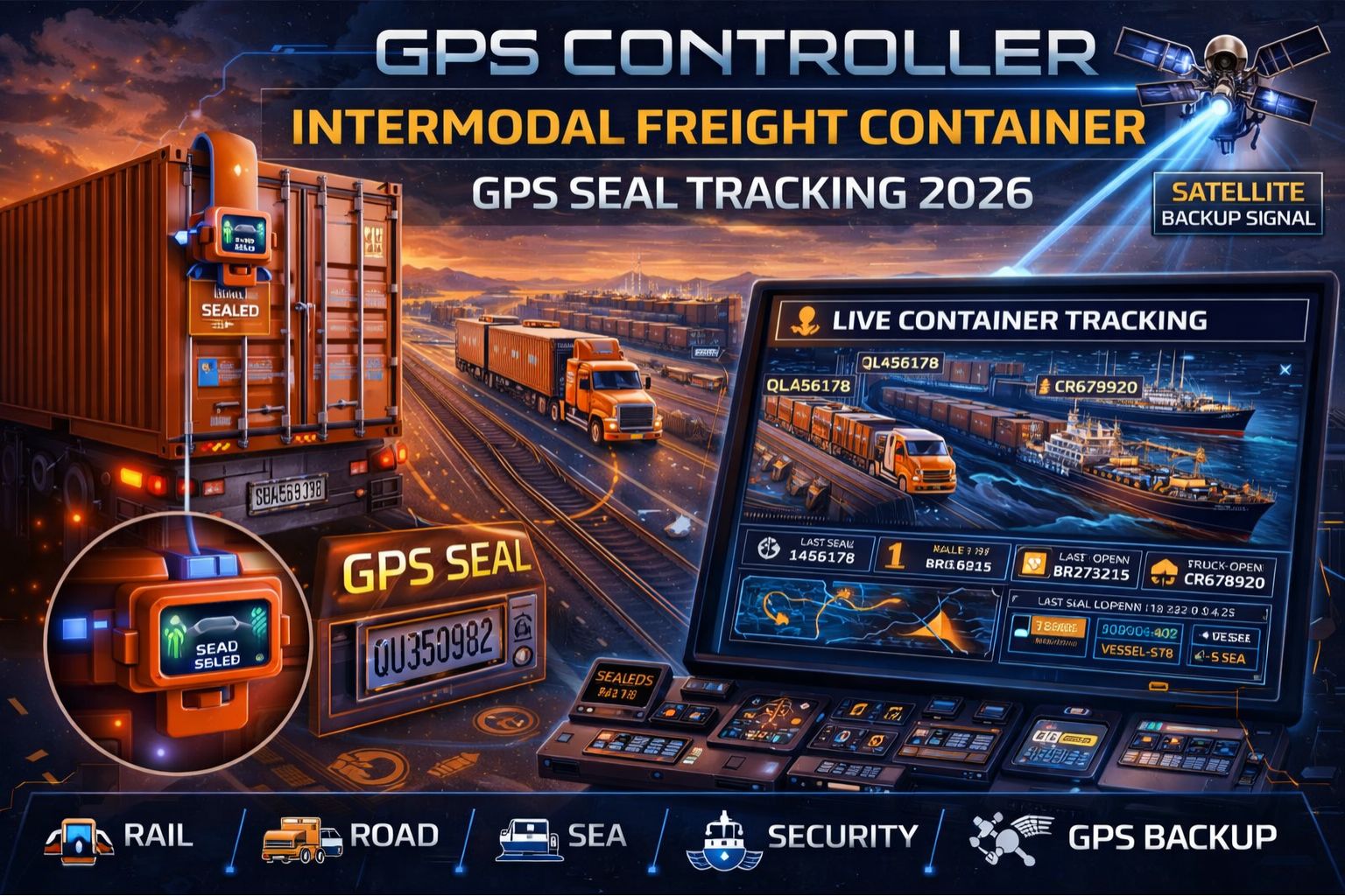 GPS Controller intermodal freight container GPS seal tracking 2026