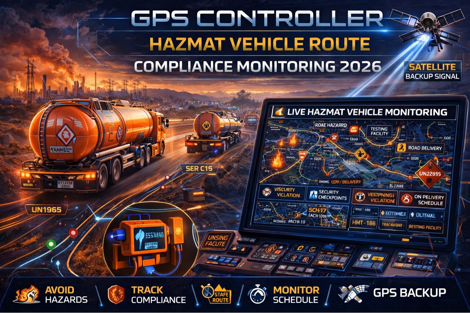 GPS Controller for hazmat vehicle route compliance monitoring 2026