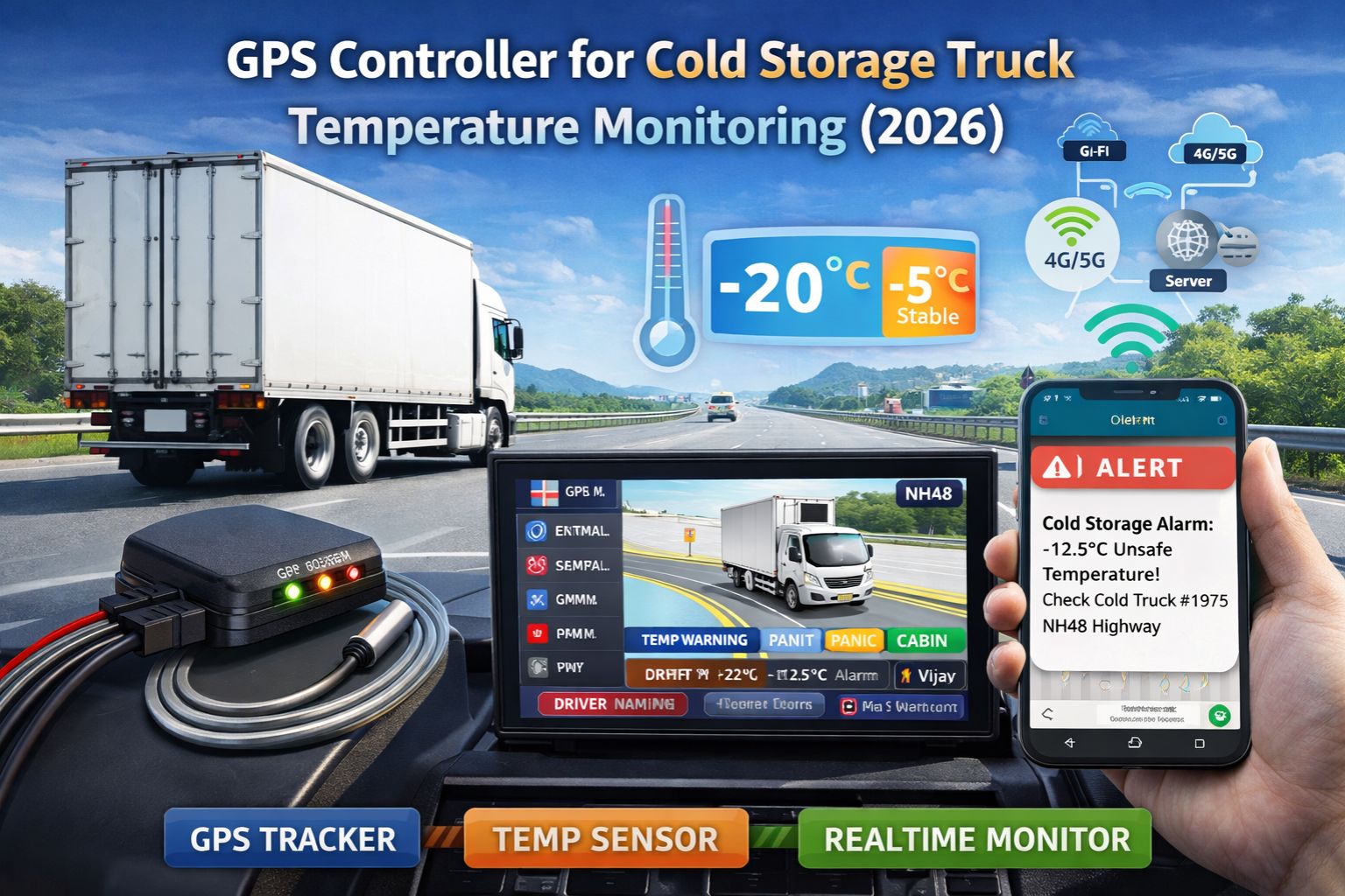 GPS Controller for cold storage truck temperature monitoring 2026