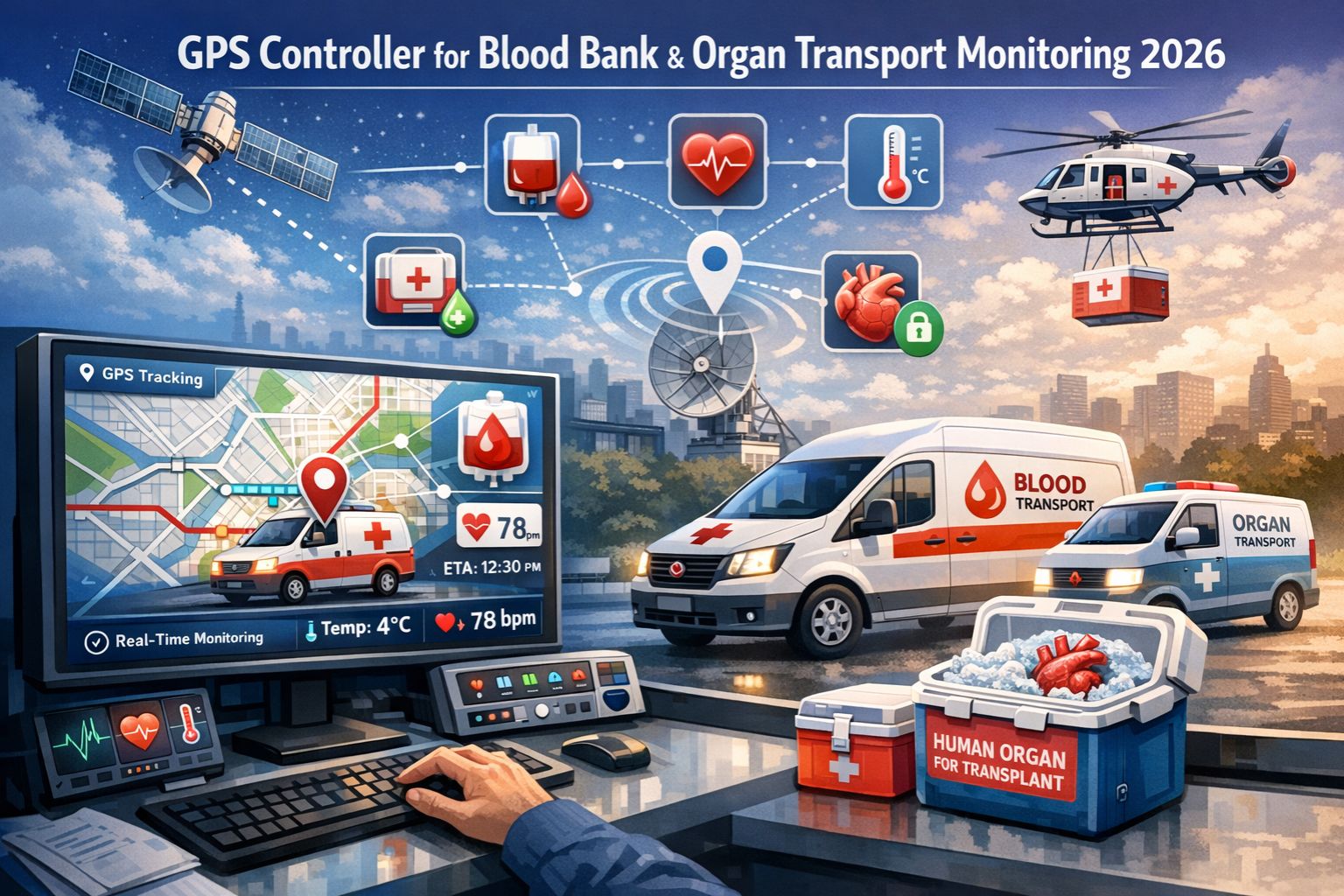 GPS Controller for blood bank organ transport monitoring 2026