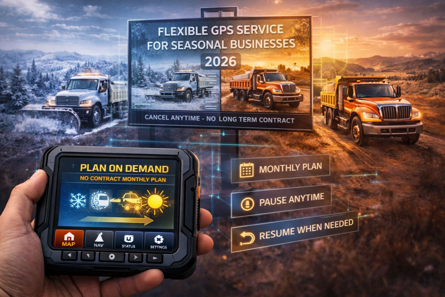 GPS Controller no contract monthly plan for seasonal business 2026