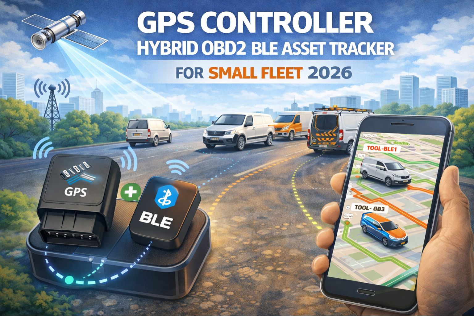 GPS Controller hybrid OBD2 BLE asset tracker for small fleet 2026