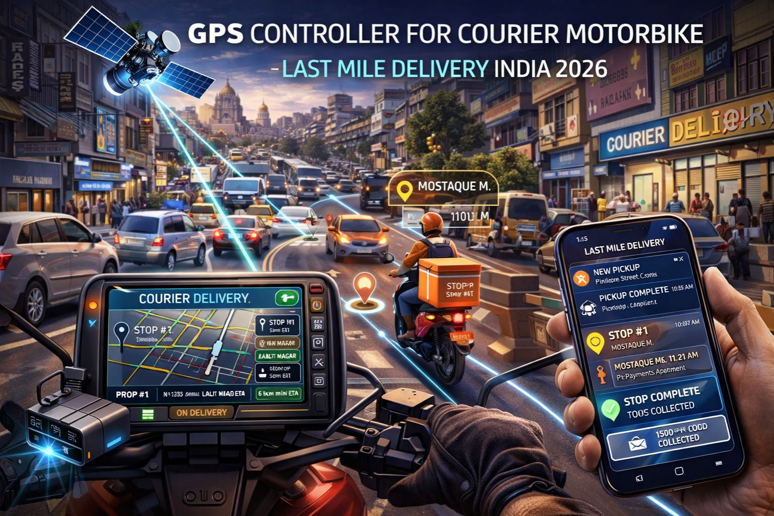 GPS Controller for courier motorbike last mile delivery India 2026