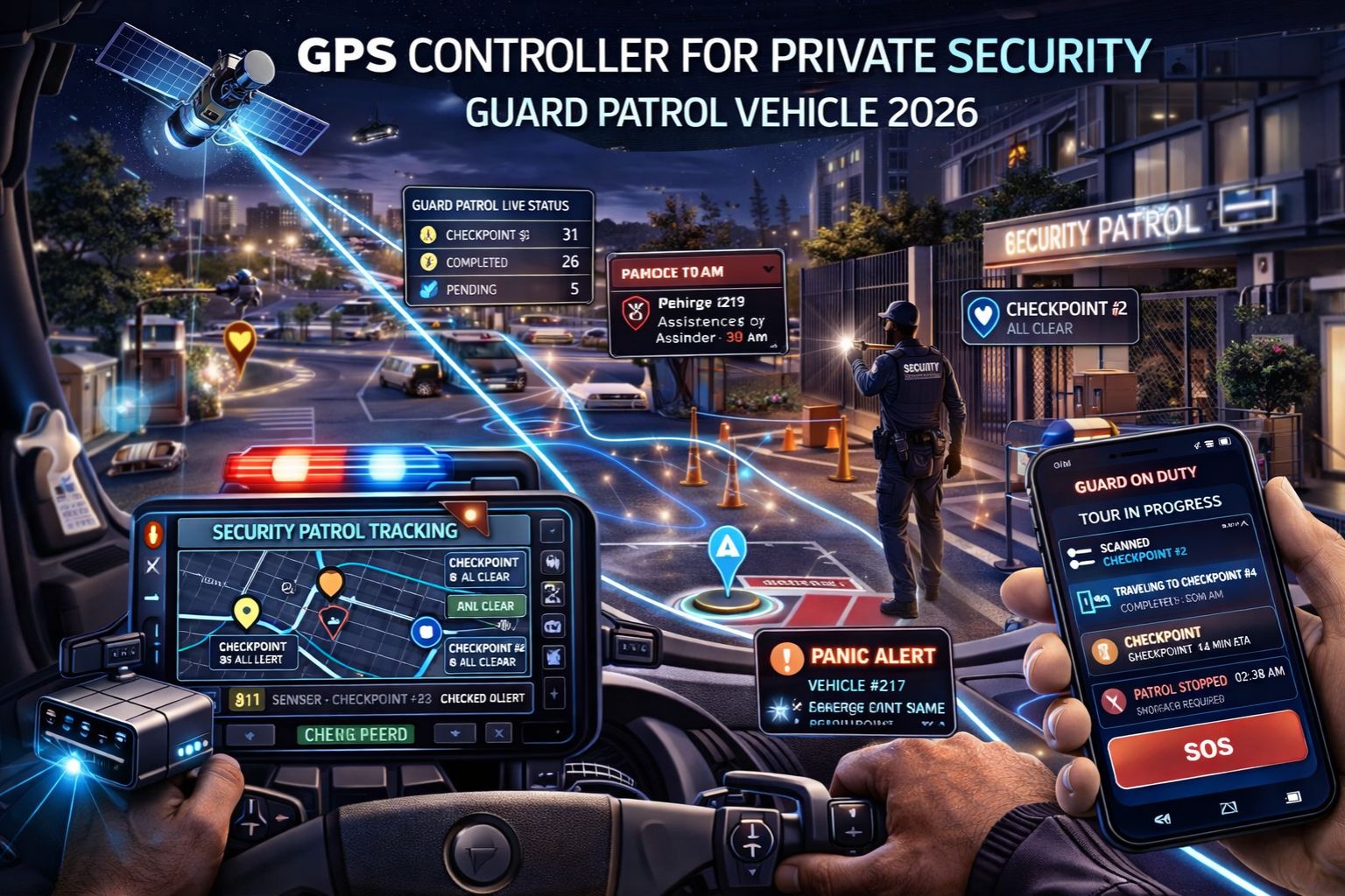 GPS Controller for private security guard patrol vehicle 2026
