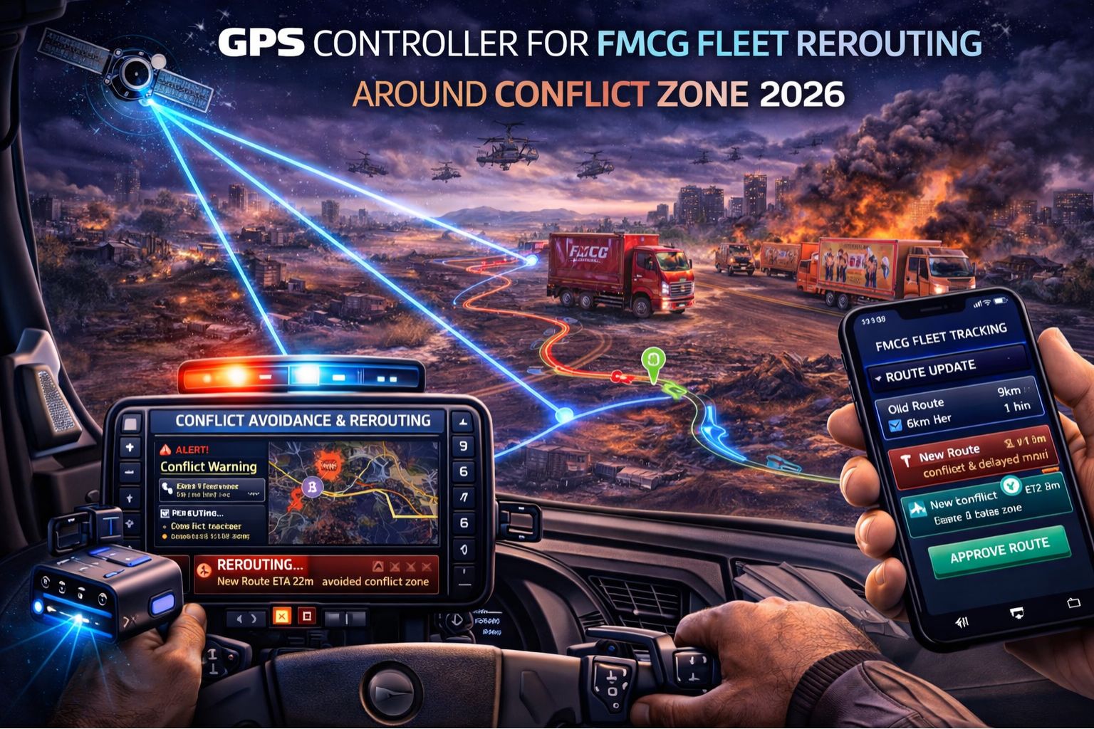 GPS Controller for FMCG fleet rerouting around conflict zone 2026