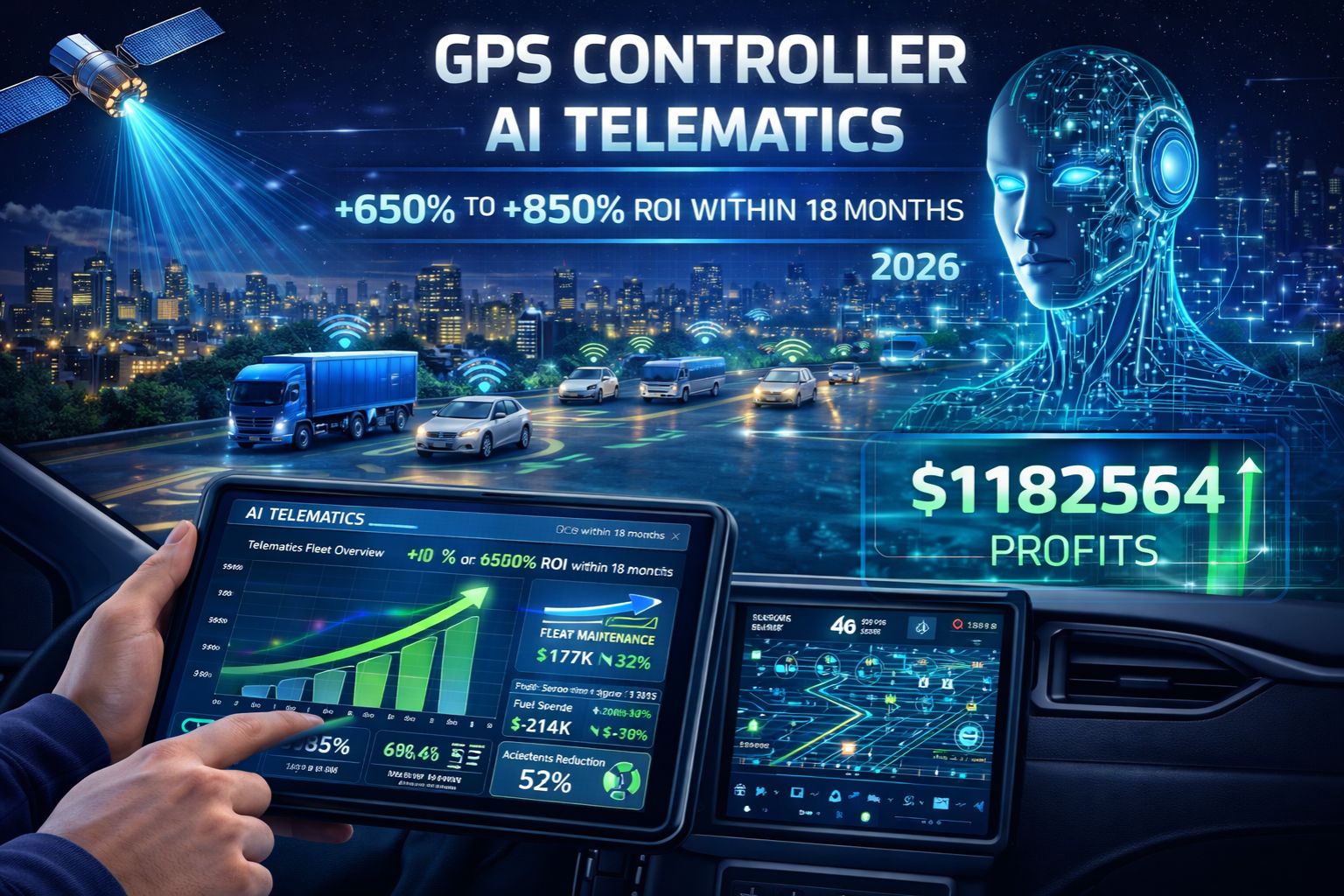 GPS Controller AI telematics 650 to 850 percent ROI within 18 months 2026