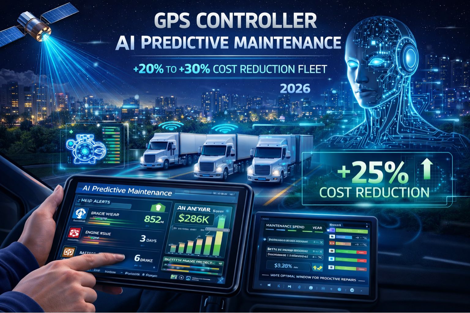GPS Controller AI predictive maintenance 20 to 30 percent cost reduction fleet 2026