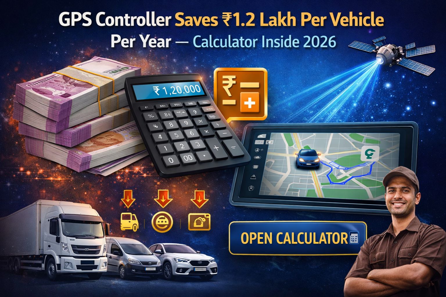 GPS Controller Saves ₹1.2 Lakh Per Vehicle Per Year — Calculator Inside 2026