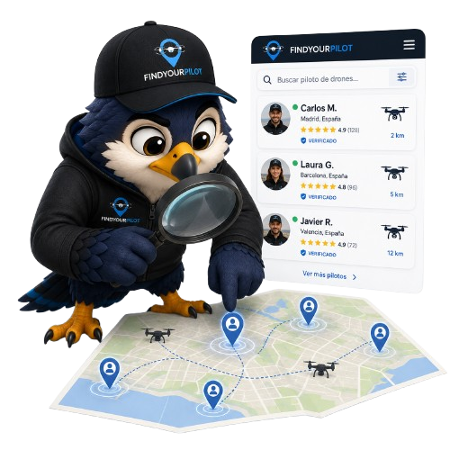 Ilustración de búsqueda de pilotos en el mapa