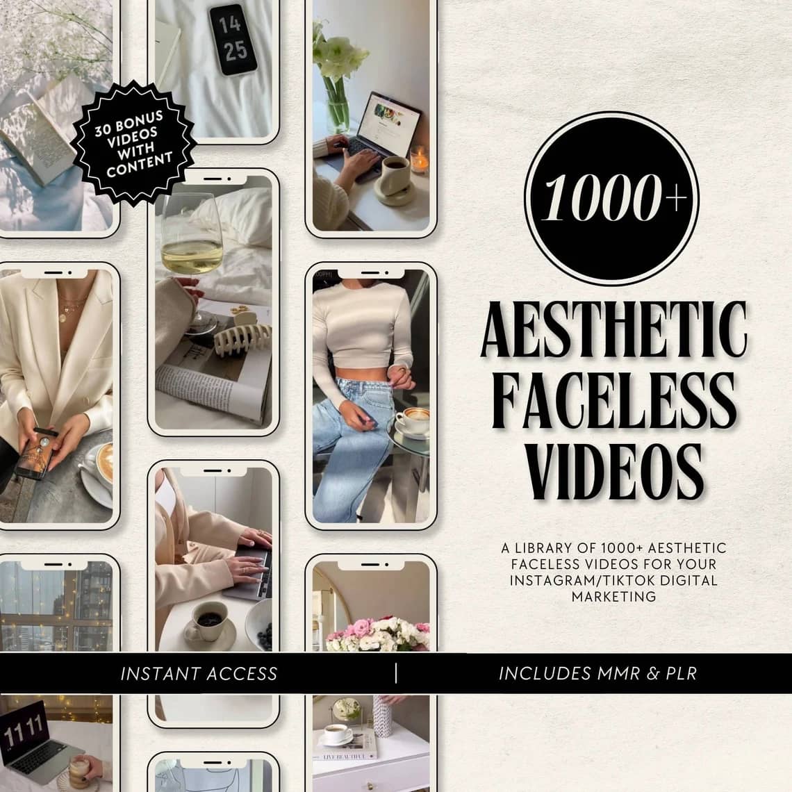 Faceless Reels Video Bundle for Instagram – 1000+ Lifestyle Videos