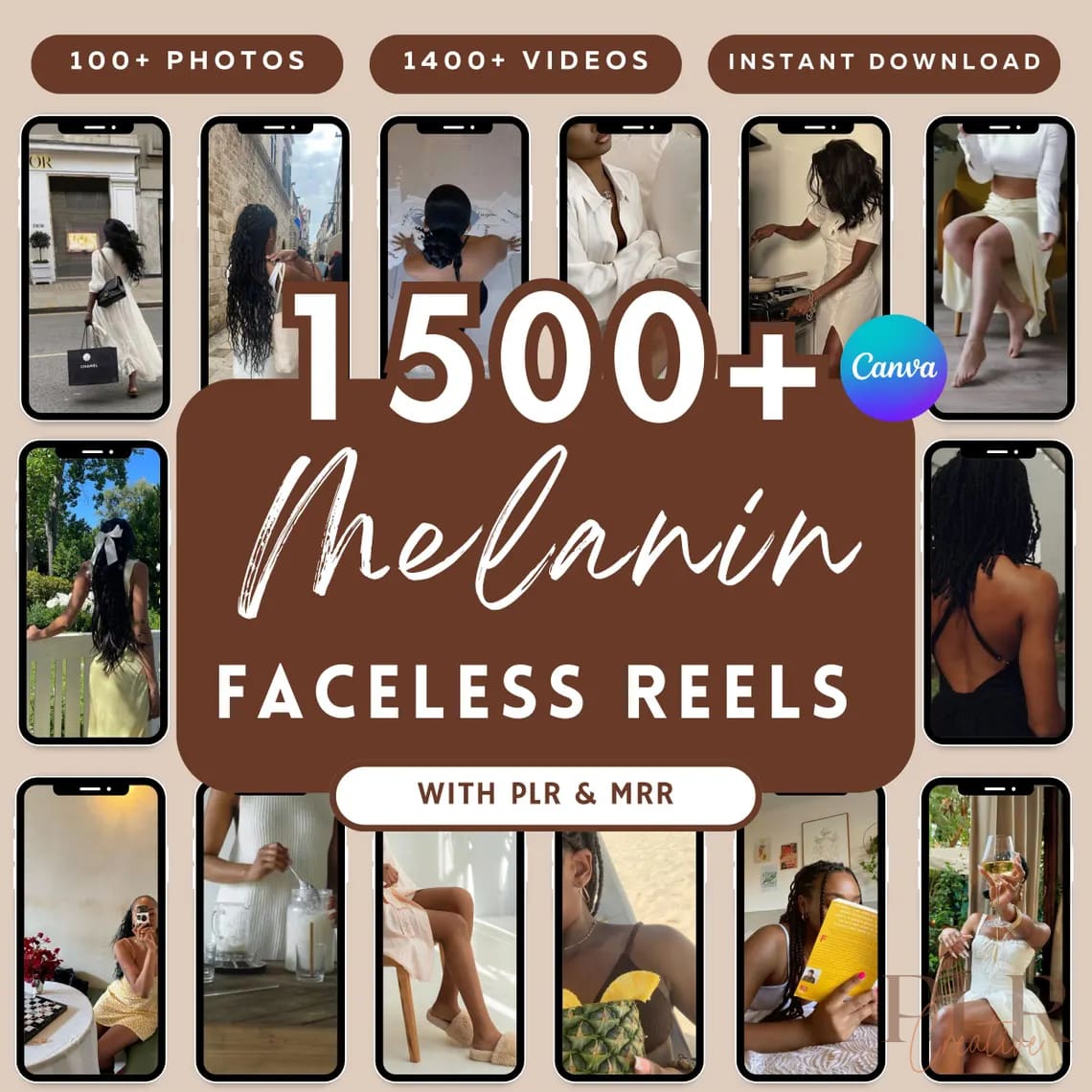 1,500+ Melanin Faceless Videos & Photos Bundle with MRR
