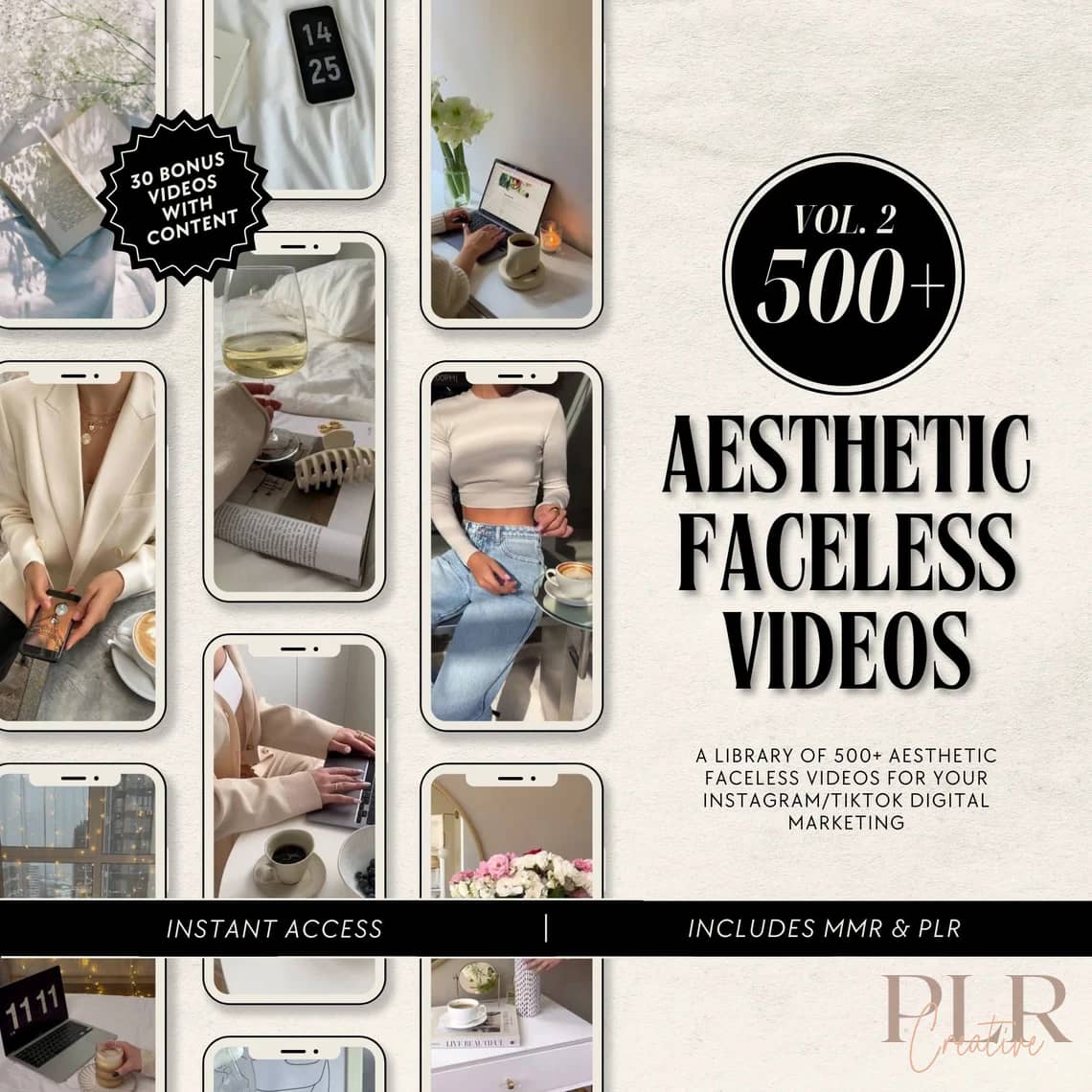 500+ Instagram Faceless Reels & Content Bundle – MRR/PLR Ready