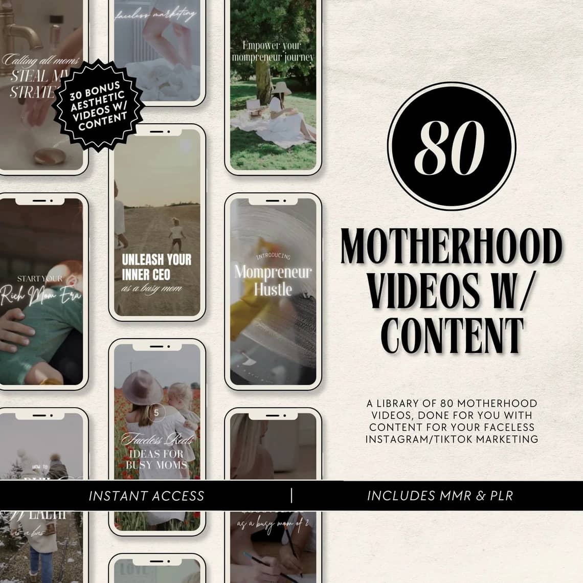 Motherhood Faceless Reels Bundle – 80+ Aesthetic Videos