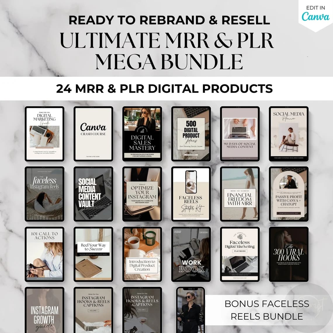 Ultimate MRR & PLR Bundle: 24 eBooks & 2600+ Bonus Reels
