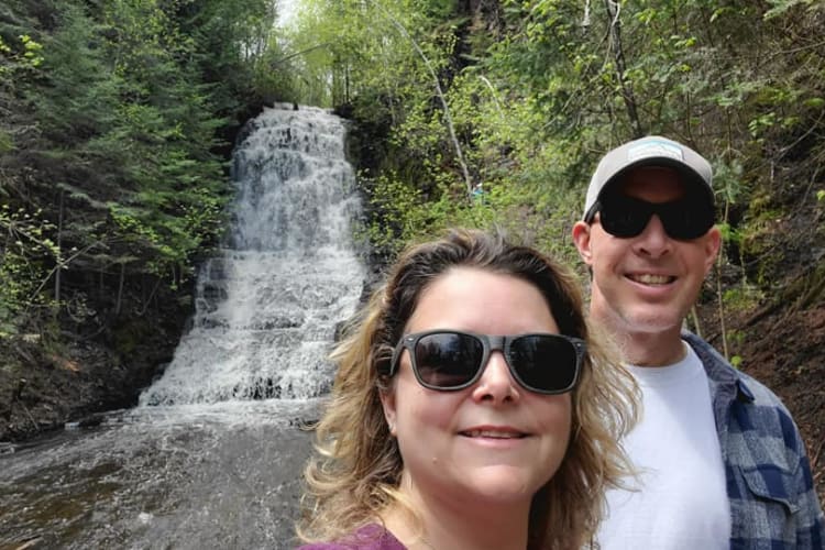 Selfie at Little Falls of Michelle and her husband