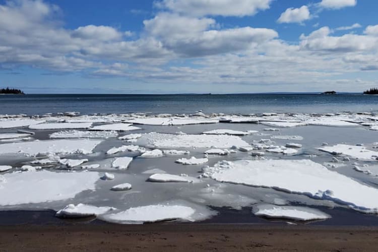 Ice on the lake at Middlebrun Bay