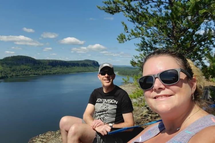 Ruby Lake view selfie of Michelle and her husband