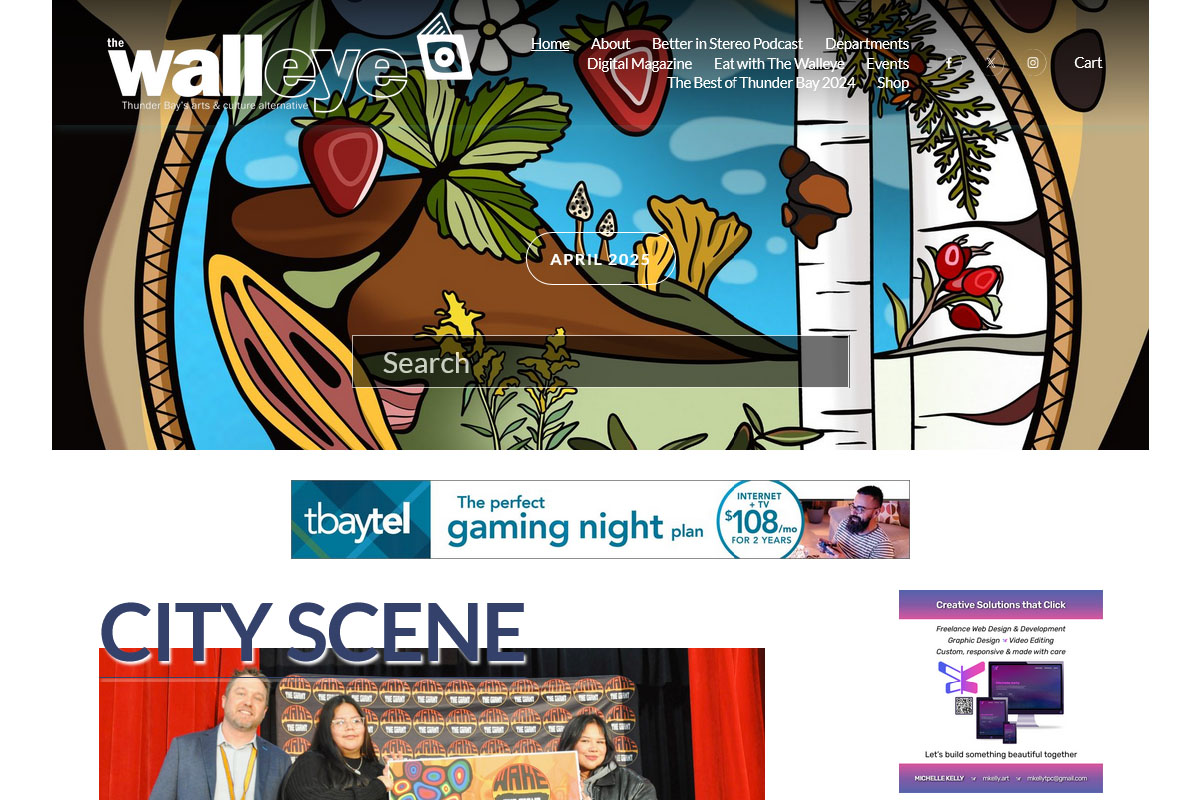 Screenshot of The Walleye's website