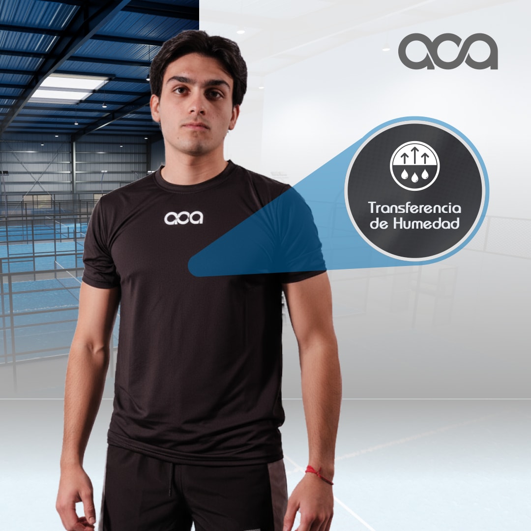 PLAYERA TECH LINE NEGRA miniatura 2