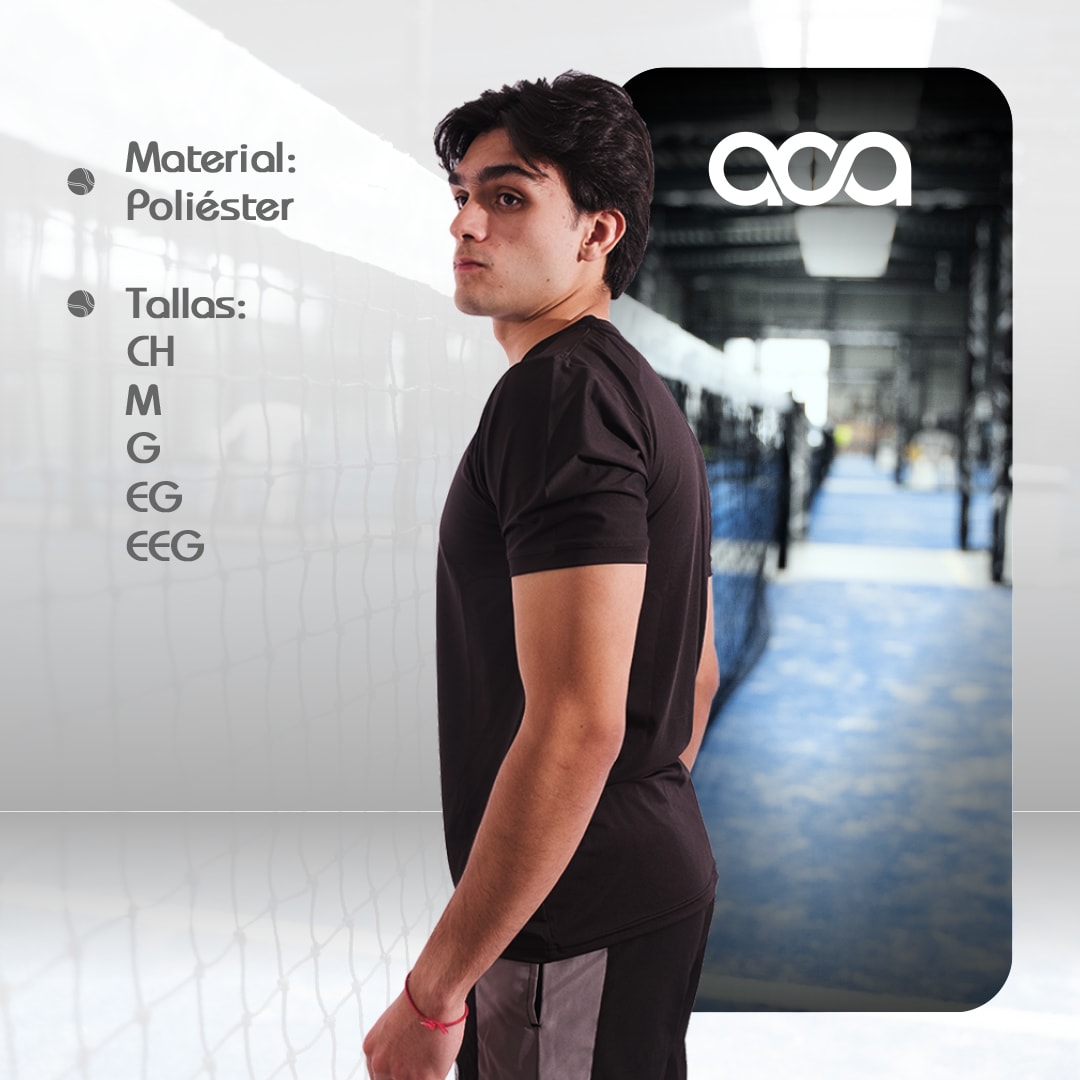 PLAYERA TECH LINE NEGRA miniatura 4