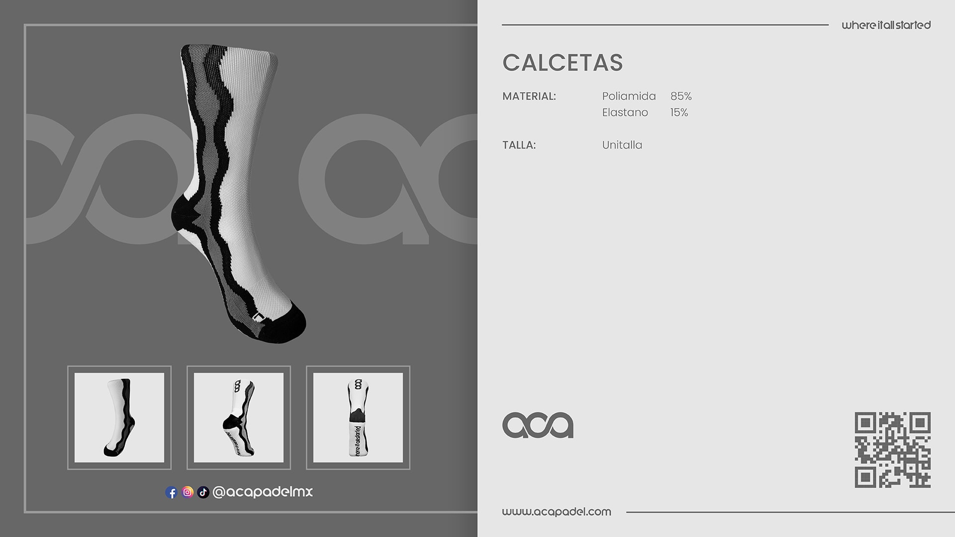 Descripción de CALCETAS BLANCO/GRIS