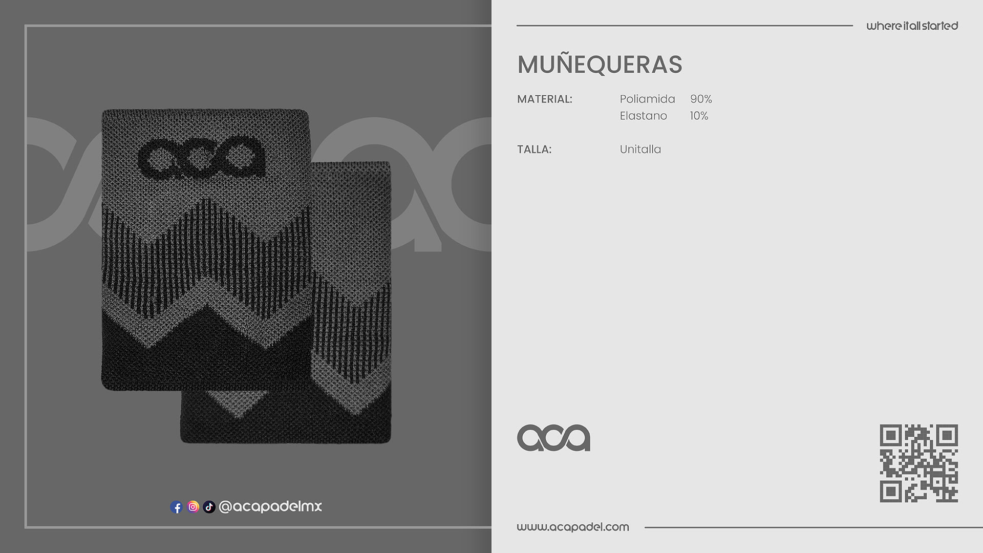 Descripción de MUÑEQUERA GRIS/NEGRO