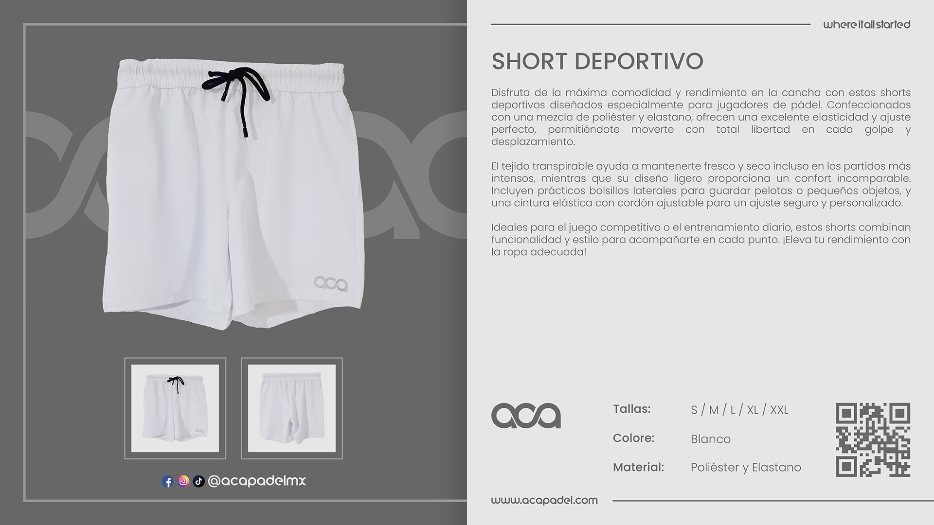 Descripción de SHORT BLANCO