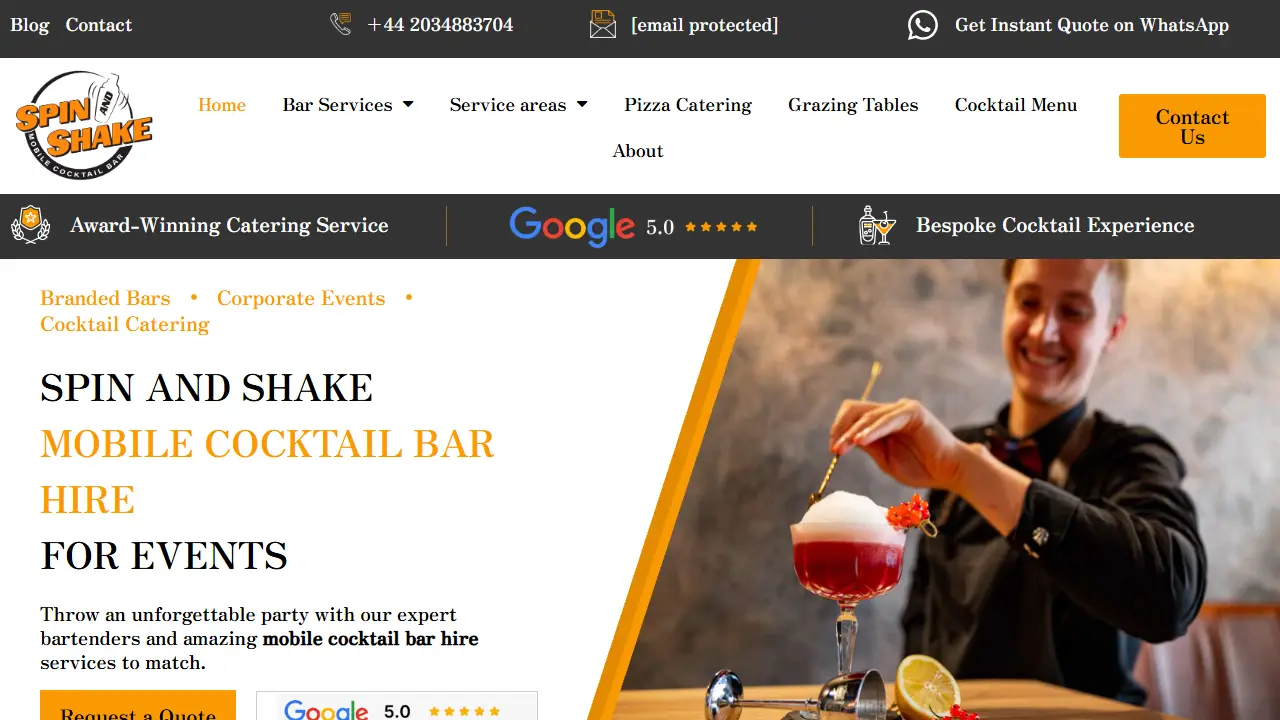 Spin and Shake Mobile Bar Hire London