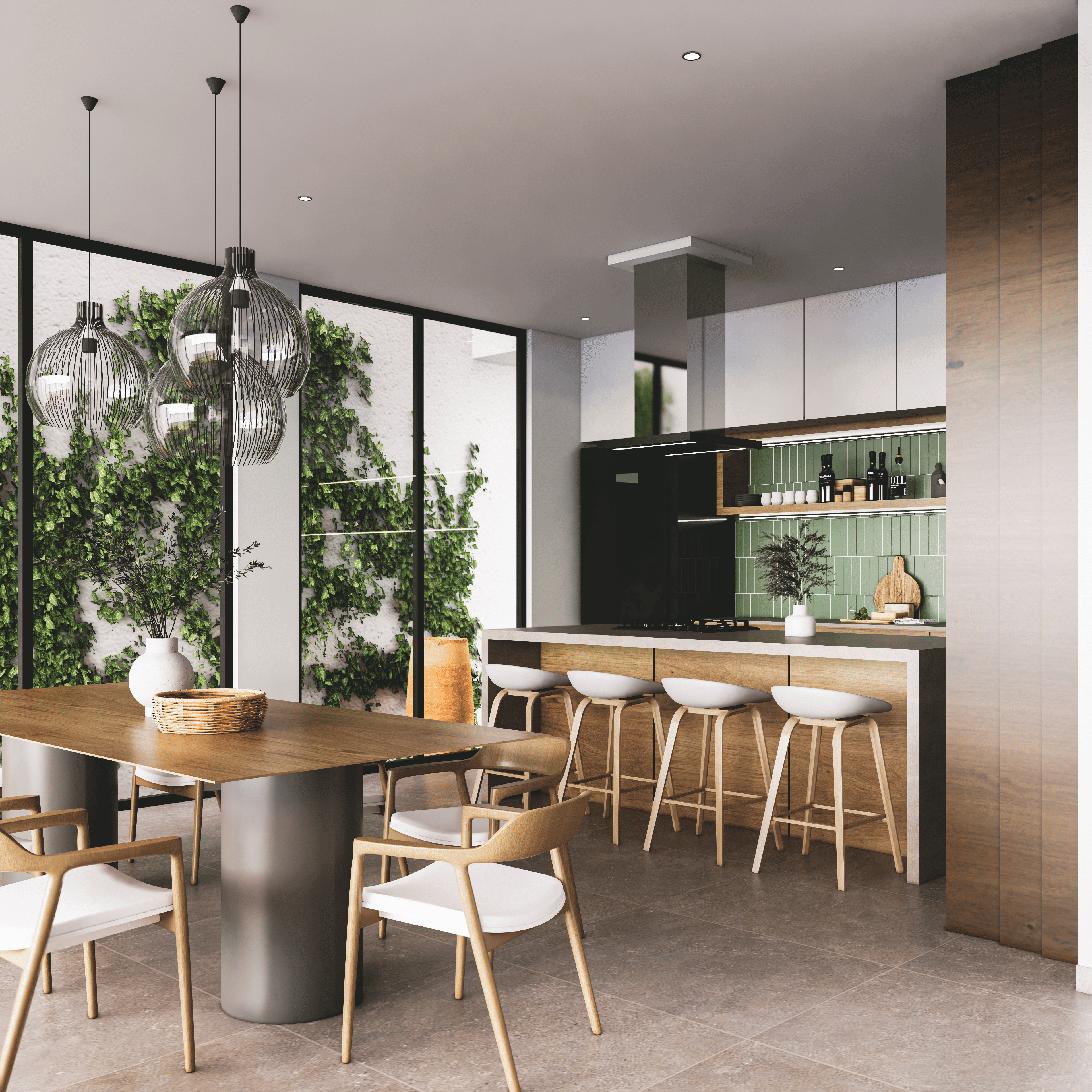 Cocina y comedor en exclusiva casa en SLP