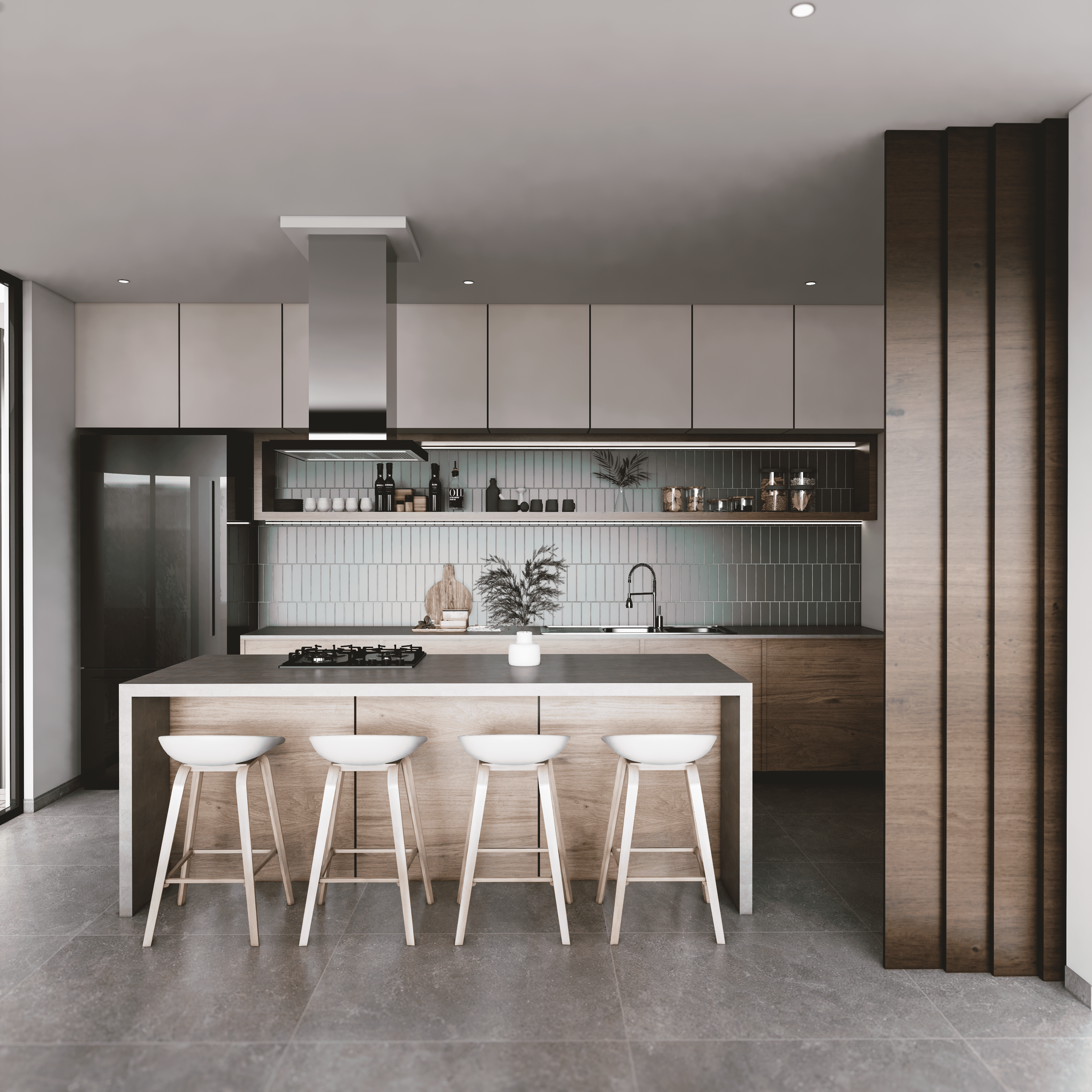 Cocina con isla moderna