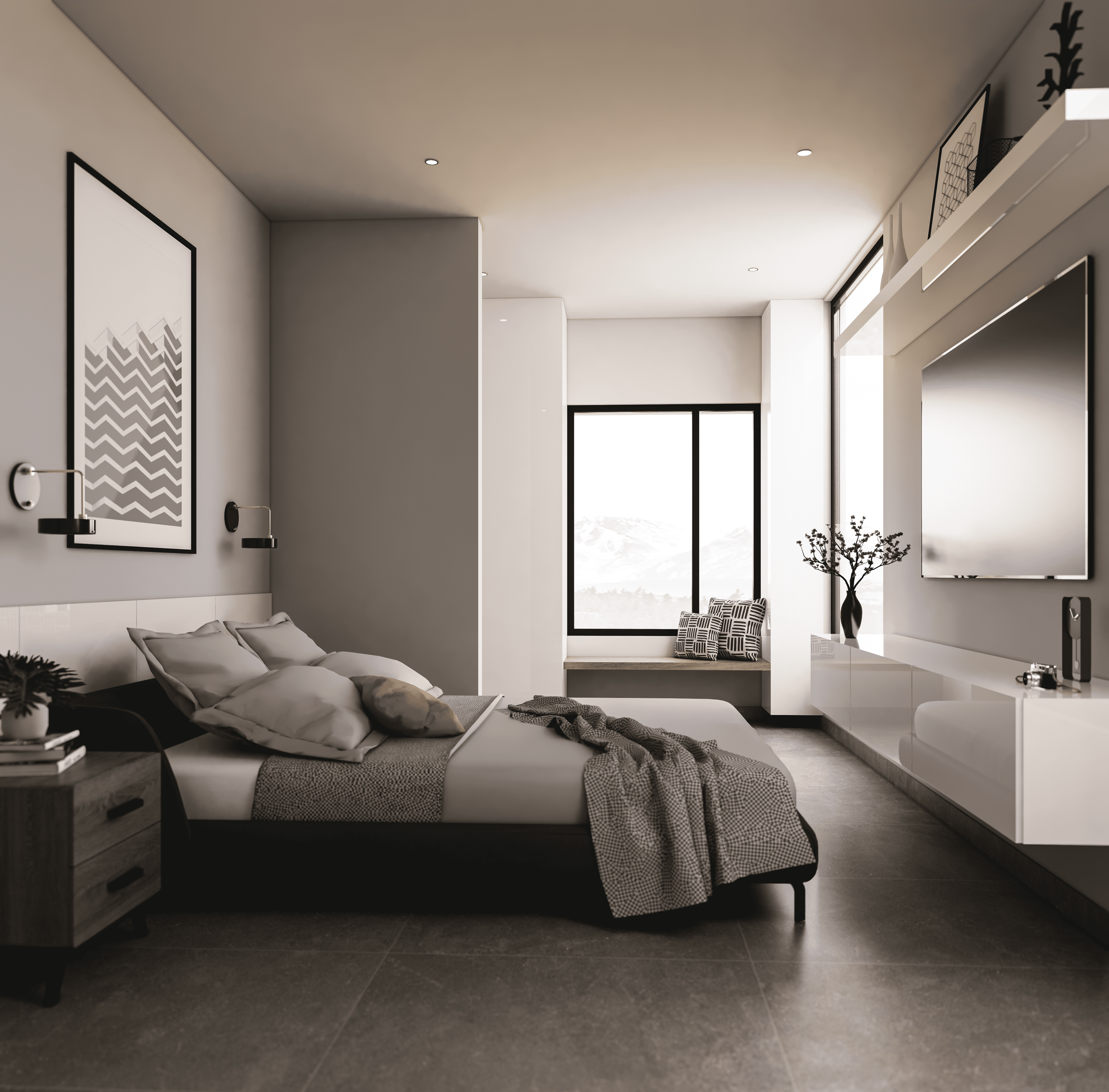 Recámara acogedora con vestidor